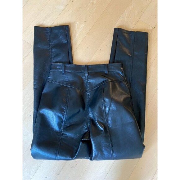 Wilfred Women "melina" black vegan leather straight leg pants sz 0 - Picture 7 of 7